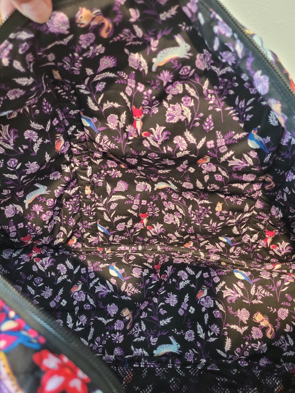Vera Bradley Black Floral Quilted Duffel Bag - Picture 10 of 10